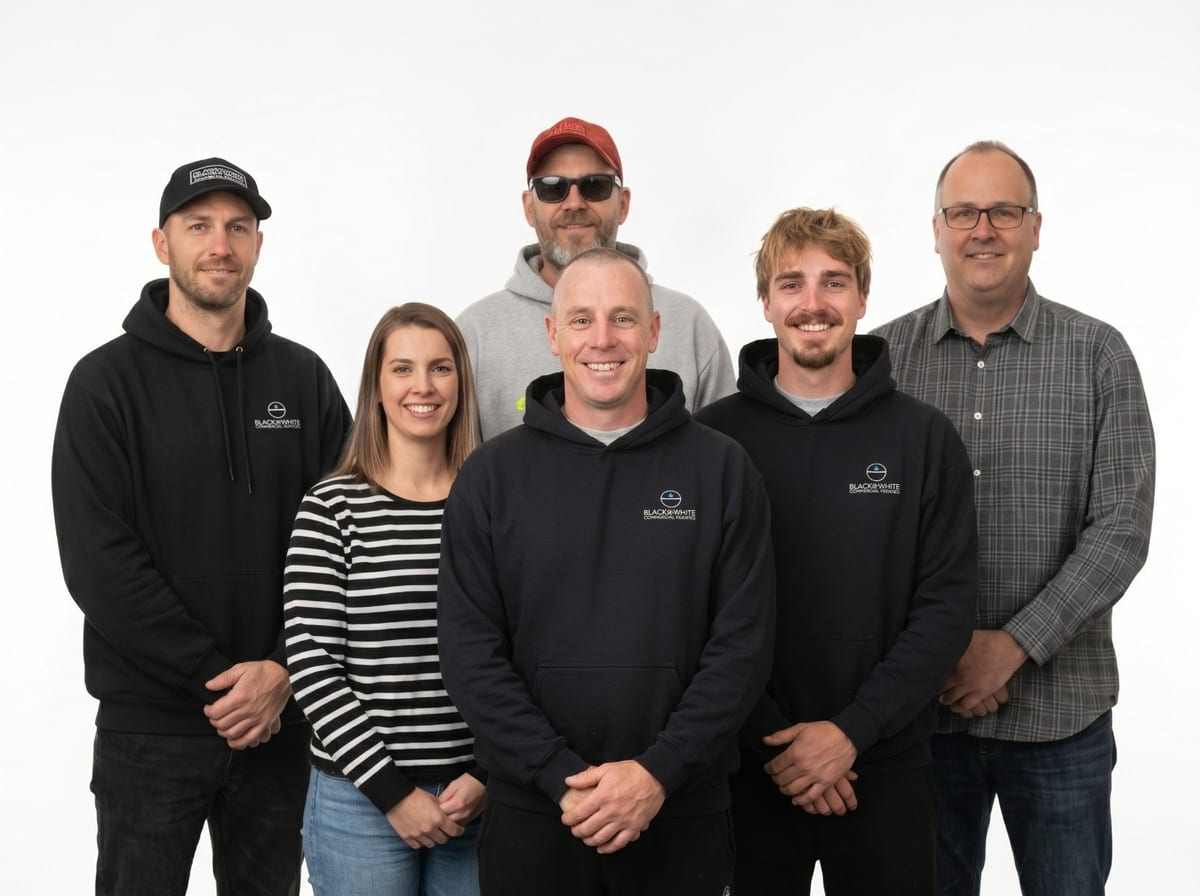 The Black & White Commercial Roofing crew